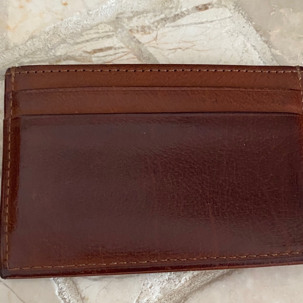 Coach Rich Brown Leather Card Holder - Picture 2 of 3